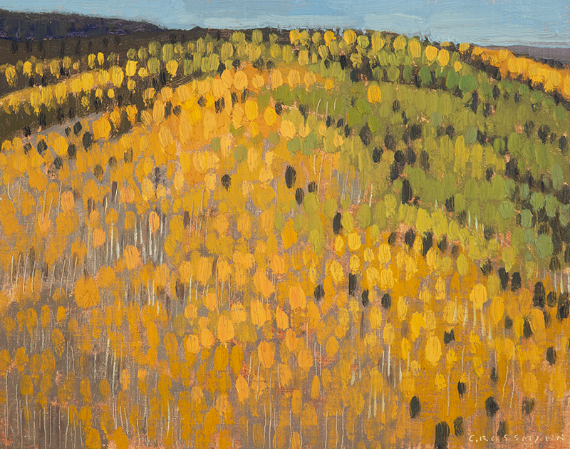 DG24-03 Aspen Color Hill, 8x10 inches, oil on linen panel 2400 F tiny