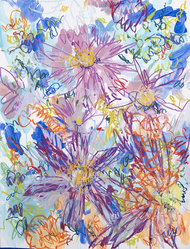 IK24-11 Unruly Blooms 30x22 pastel and acrylic on paper $3875 F tiny