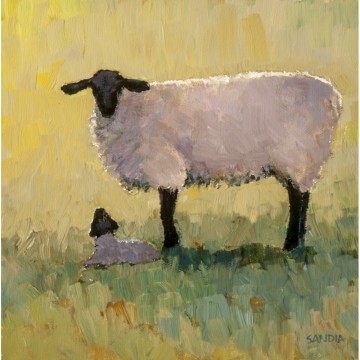 ES15-13 Ewe and Lamb 8x8 oil 1,000 WEB