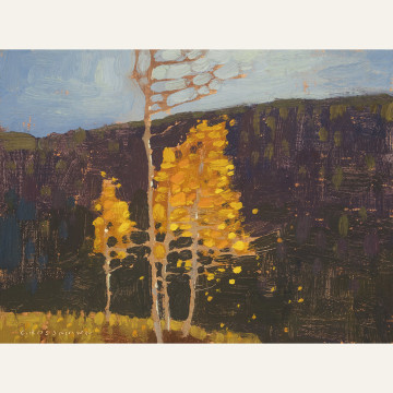 Glowing Orange Leaves, 6x8 inches, oil on linen panel copy