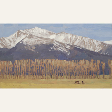 DG18-11 Mount Antero with Grazing Horses oil on linen 7x12 1350 F WEB