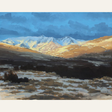 LW18-03 Last LIght on White Mountain 11x14 O $850 WEB