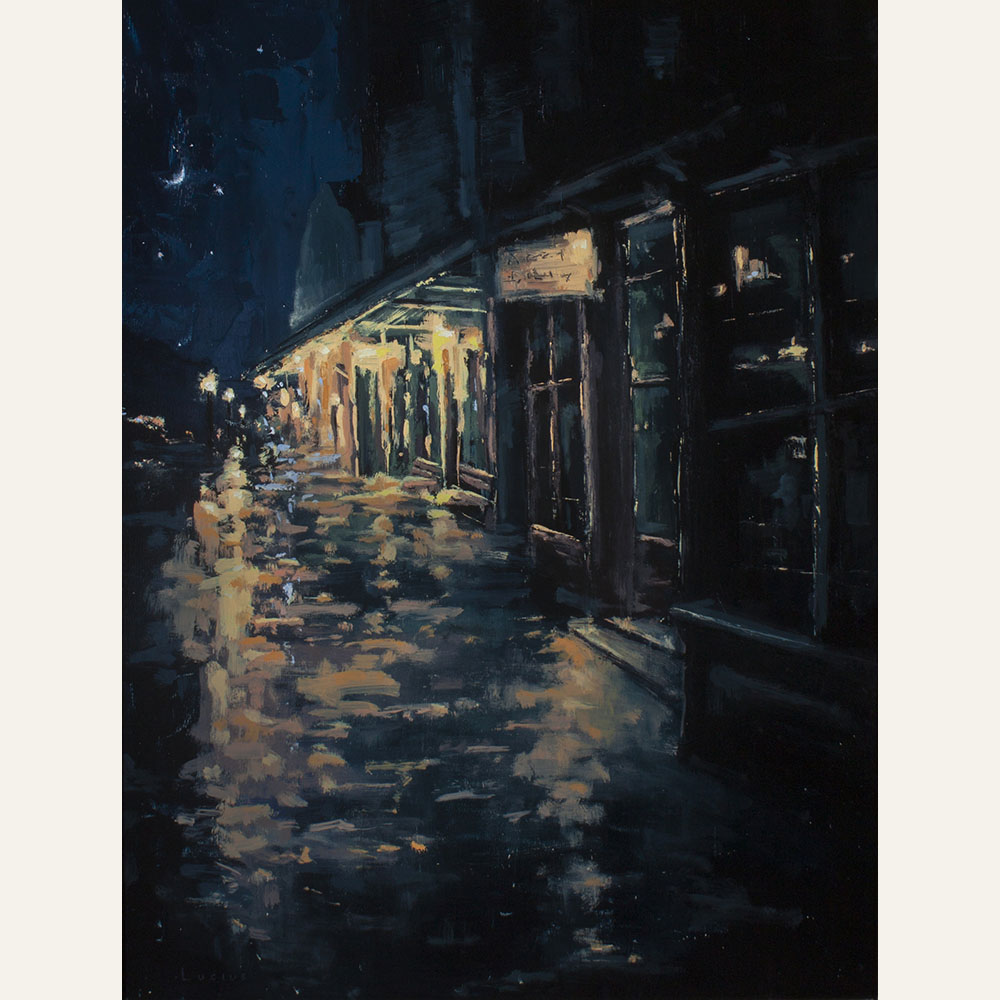 LW18-05 Elk Ave Nocturne no.1 14x11 oil 850 F WEB SOLD