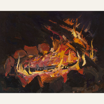 NR18-27 Campfire Study 8x10 oil 850 F WEb