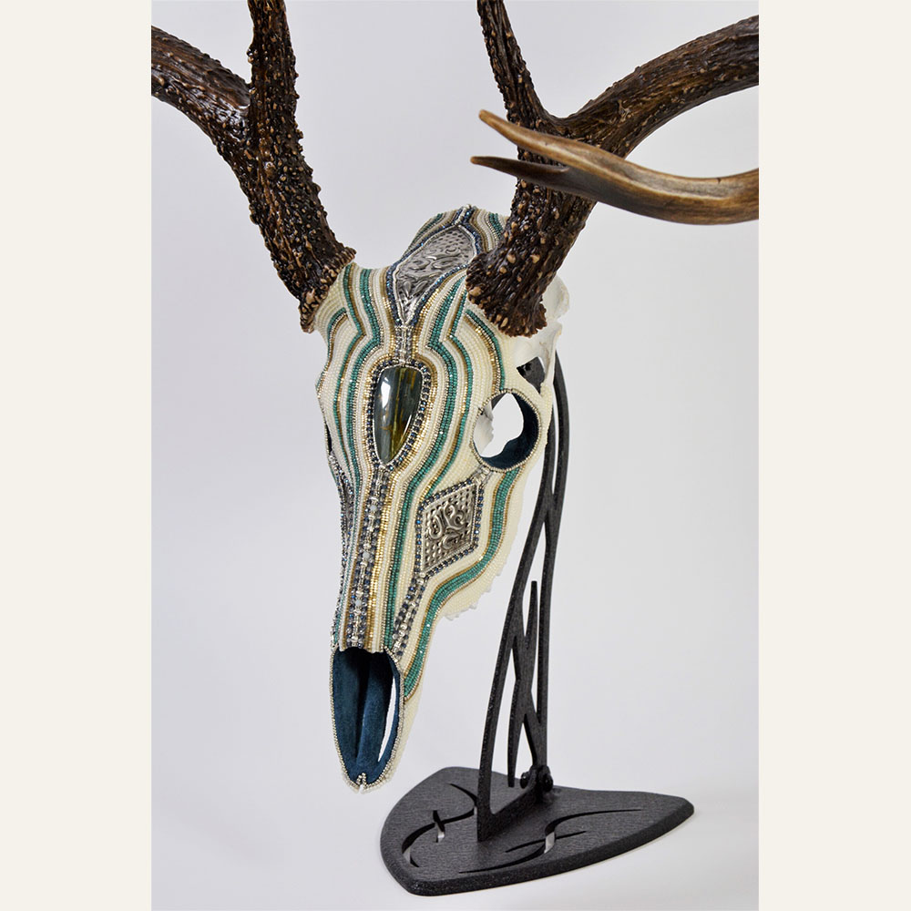 MD19-01 Alpine Whitetail 21x19x17 mixed media on bone 3400 WEB