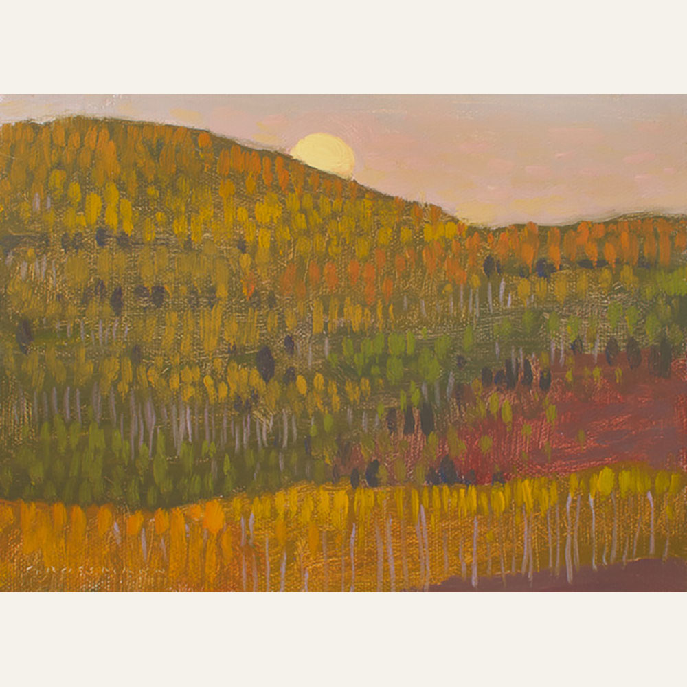 DG19- Autumn Moon Setting Near Kebler Pass 6x8 oil 950 F WEB