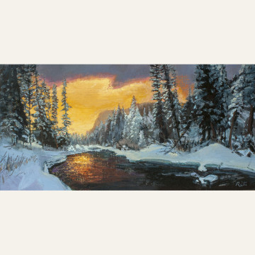 NR19-15 December Sunset over Taylor River 8x16 oil 1800 F WEB