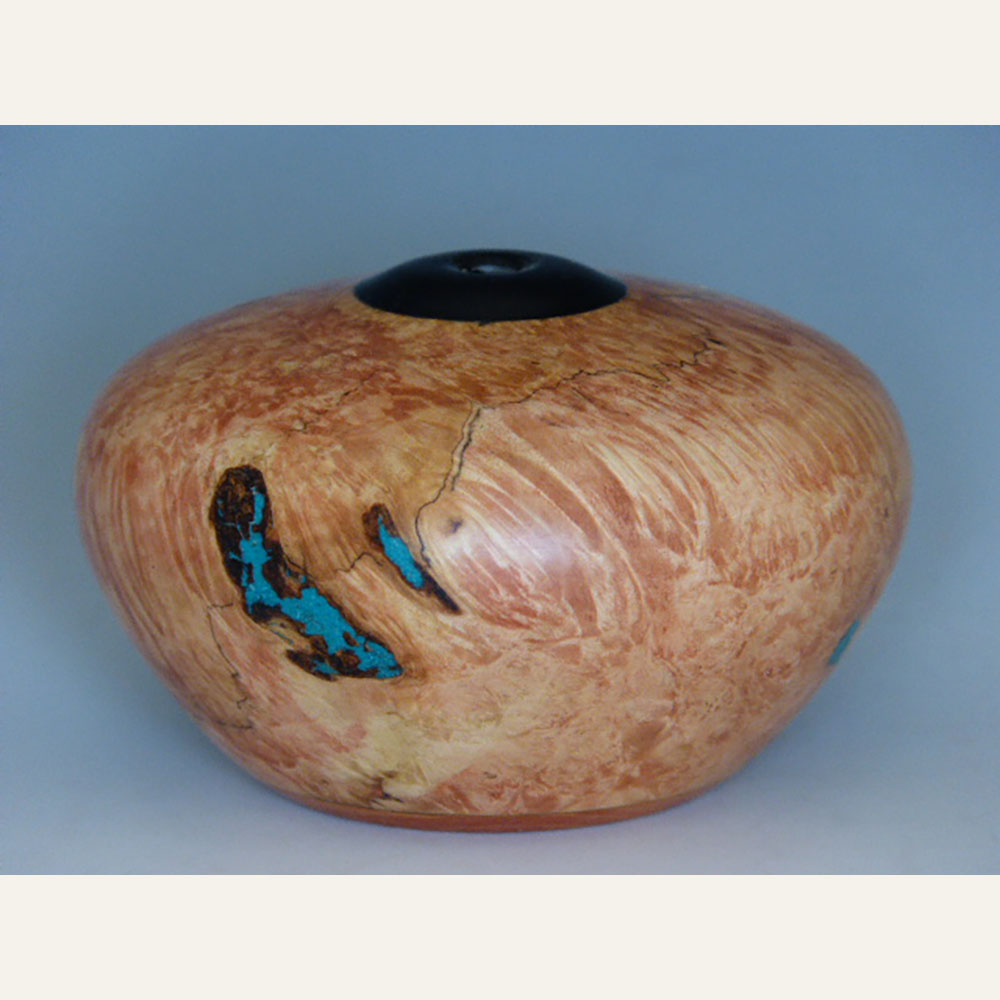 BF20-13 Small seed pot T504 Boxelder Burl and Ebony 2.25x3.5 woodturning 265 WEB