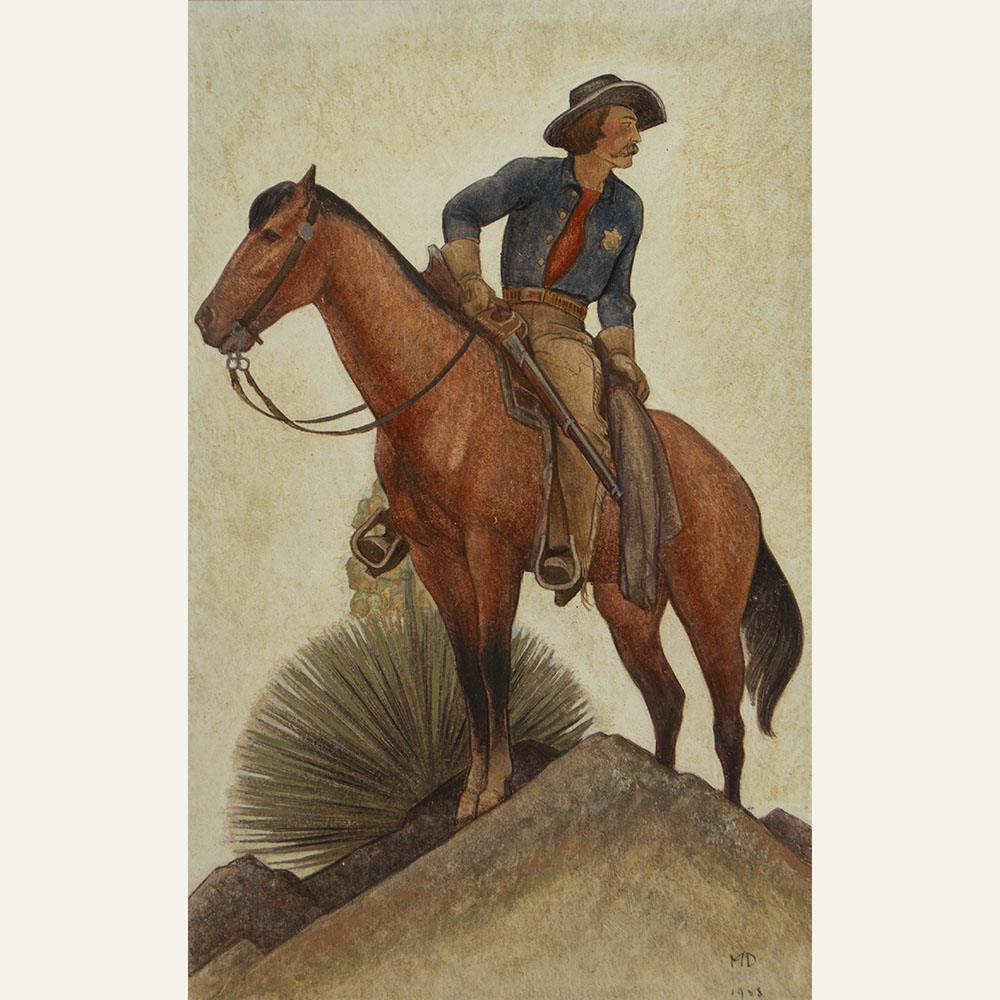 MDX19-01 Texas Ranger 1870 17x11 gouache 40,000 F