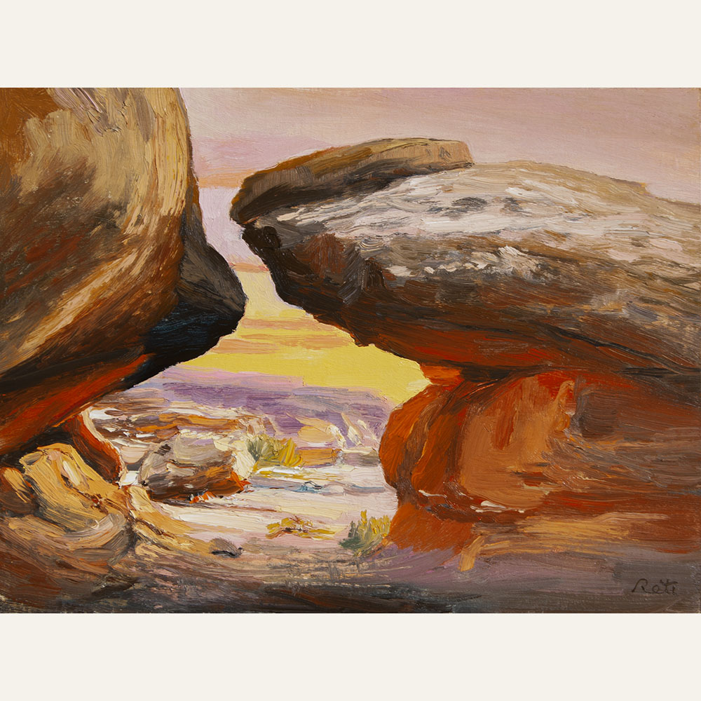 NR21-22 Ancient Sandstone Study 9x12 oil 1400 F