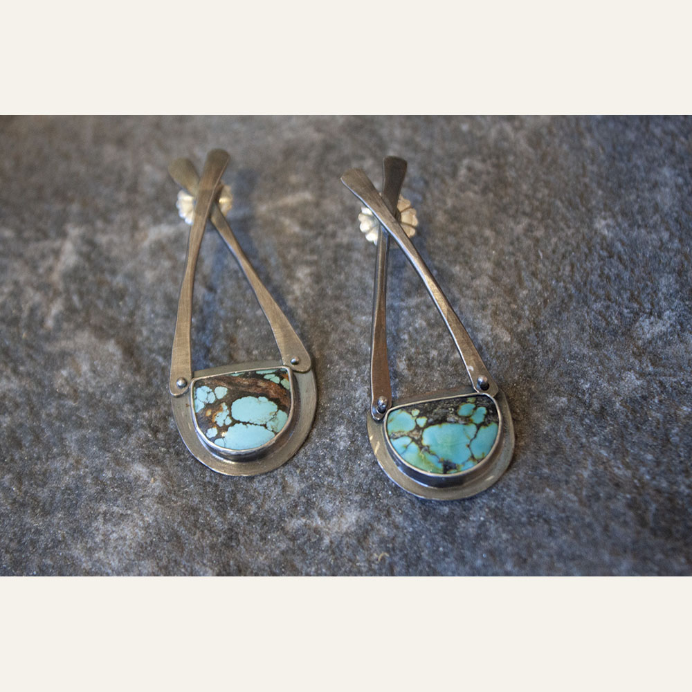 NEB21-31 Sm. Sky Blue Half Moon Treasure Mtn Turquoise Earrings 300 WEB