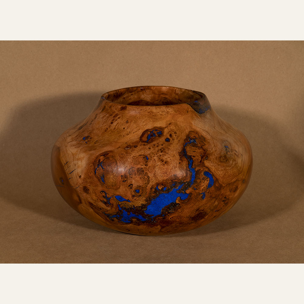 BF19-02 Cherry Burl and Lapis 9.75x6.5 woodturning 950 web