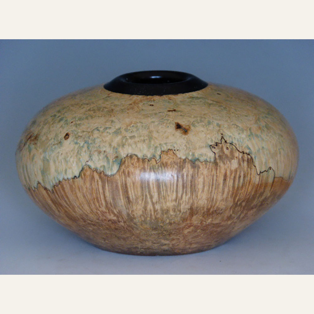 BF20-15 Enclosed form Boxelder Burl with Ebony T430 2.75x4.75 woodturning WEB