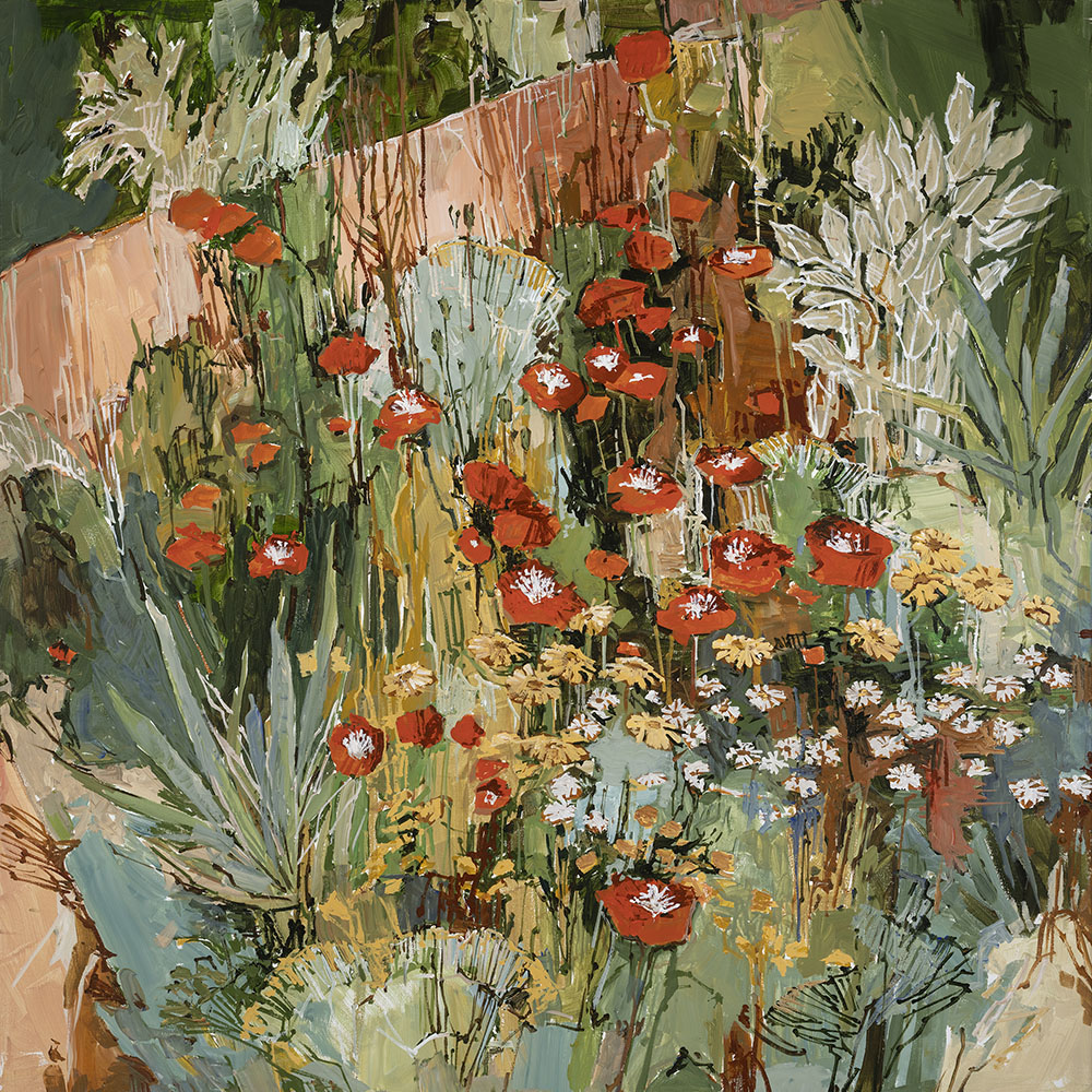 DA22-10 Poppies in the Center Garden 30x30 acrylic 4500 F WEB