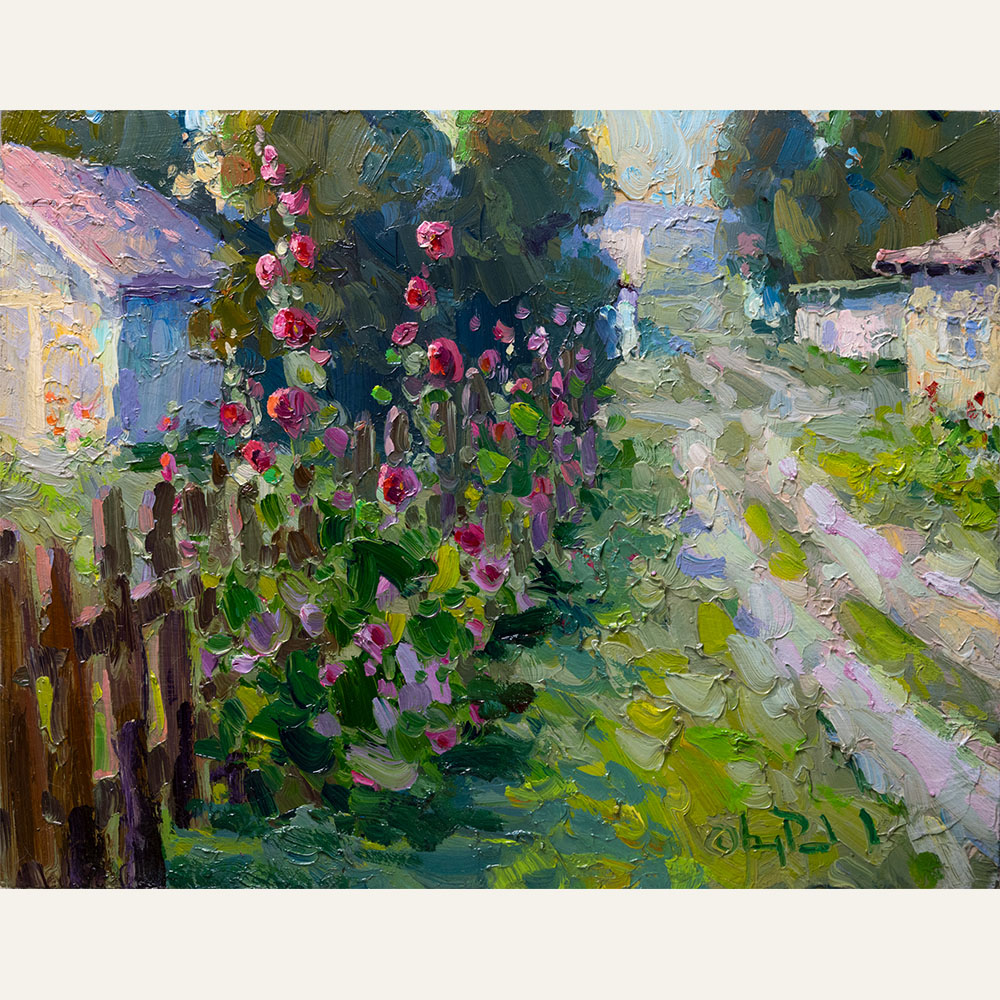 GP22-05 Hollyhocks 14x18 oil 3250 F WEB