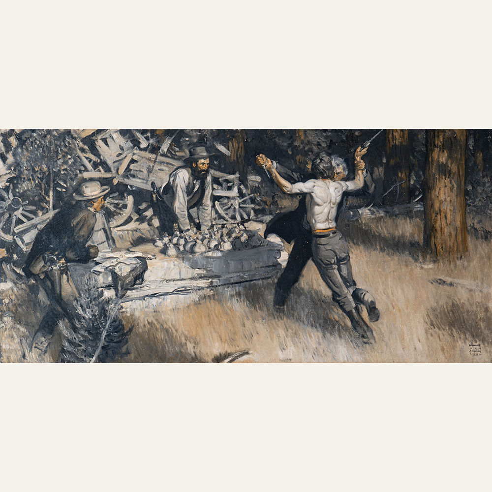 HVS23-02 The Duel, (from Last Wagon Train by Zane Grey)24.5x 50.5 oil 8200 F WEB