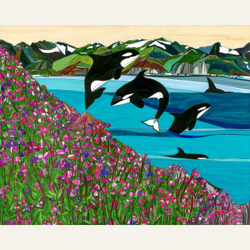 KH24-02 Wild Orcas 16x20 w:c ink gouache 7200 F WEB