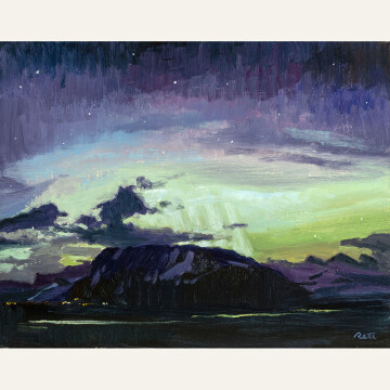 NR24-17 Northern Lights of Mt CB 11x14 oil 2000 F WEB