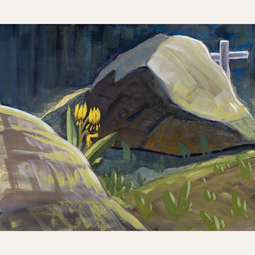 TC24-17 Old Irwin Cemetery 5.25x6.75 Gouache 500 U 650 F WEB